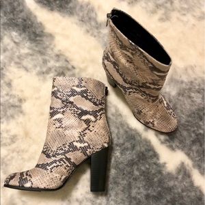 Snakeskin booties